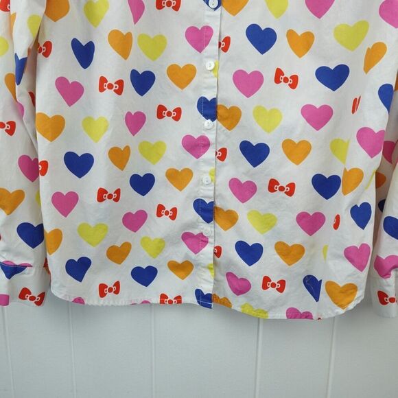 ModCloth for Hello Kitty Hearts and Bows Button Up Top X-Large - Picture 6 of 13